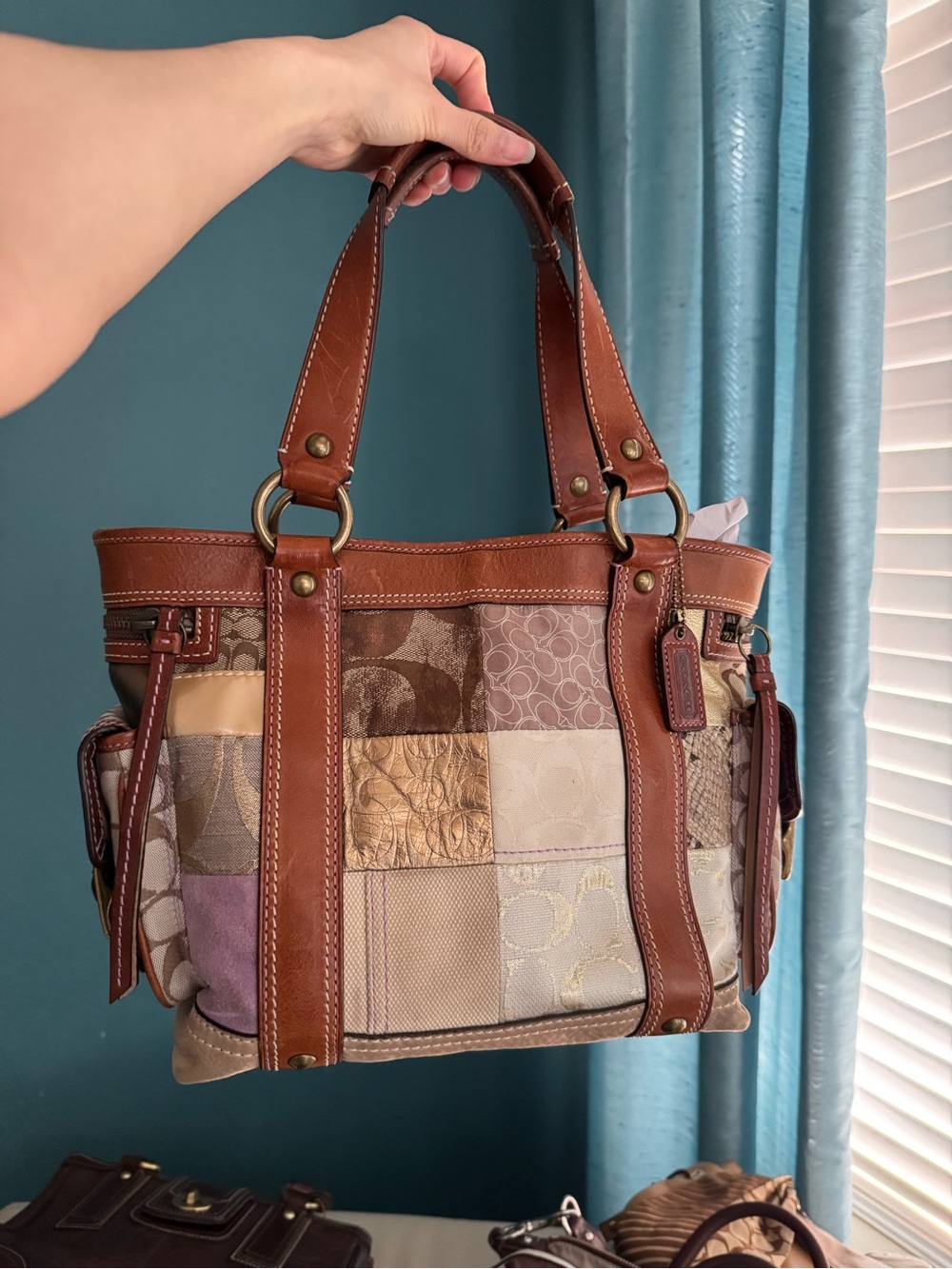 Vintage Coach Patchwork Tote Bag